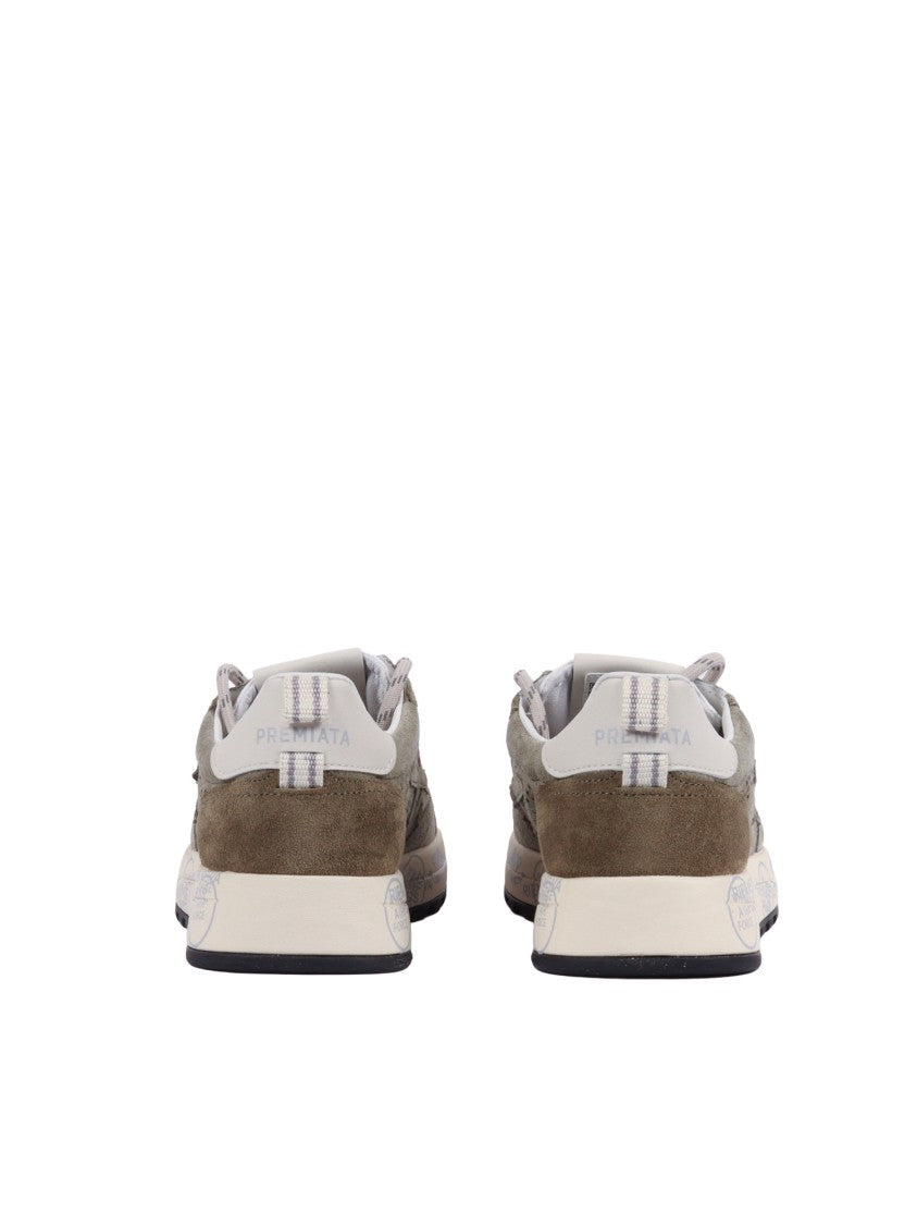 Premiata Military Green Nous Suede Sneakers