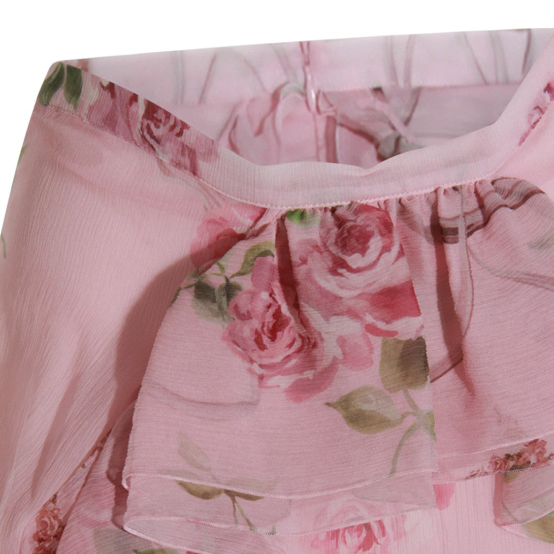 Blumarine Floral Rose Patterned Sheer Skirt