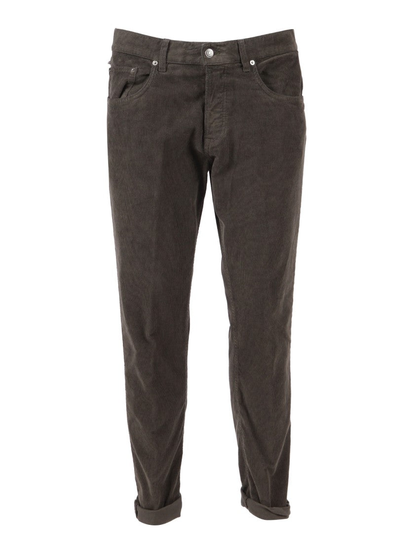Dondup Tailored Straight Leg Casual Pants With Subtle Stitching