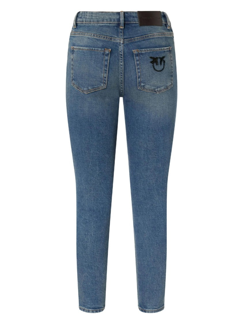 Pinko Mid-Rise Blue Skinny Jeans With Five-Pocket Design
