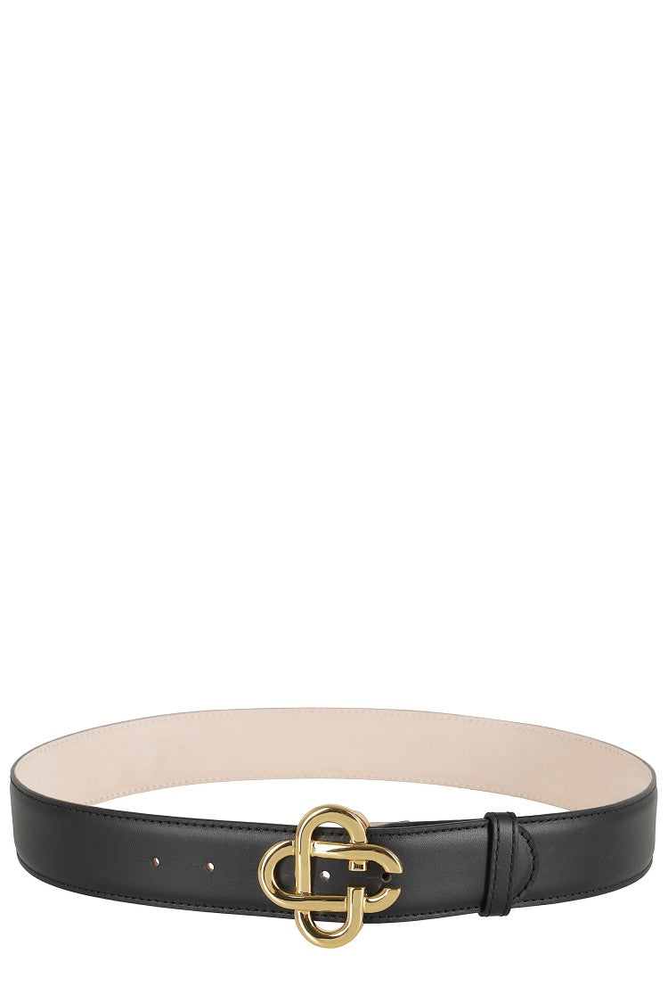 Casablanca Casablanca Logo Buckle Leather Belt With Smooth Finish