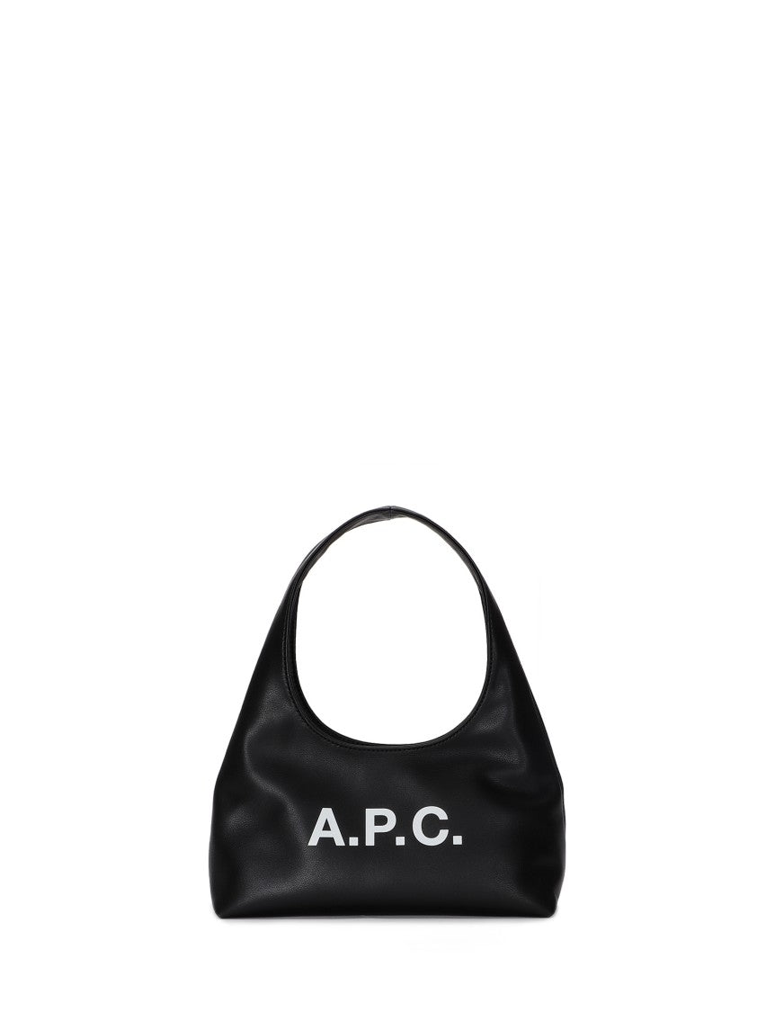 A.P.C. Faux Leather Top Handle Logo Bag