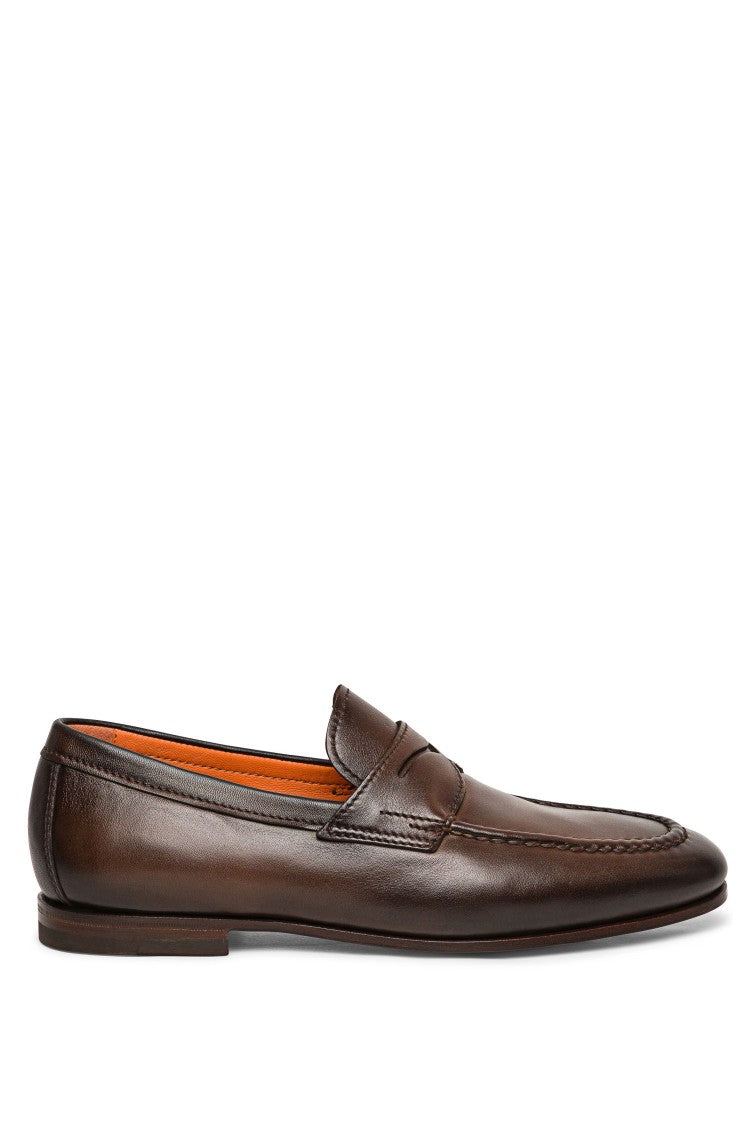 Santoni Goodyear Leather Loafers