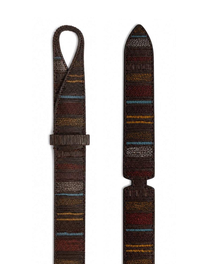 Orciani Black Cocco Nabuk Nubuck Leather Belt