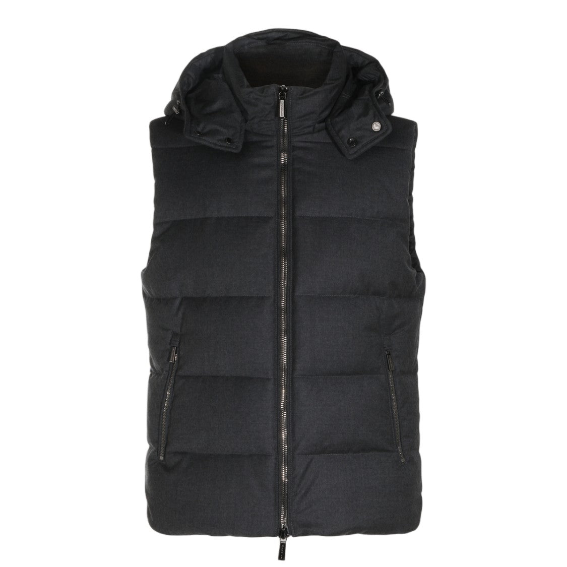 Moorer Sleeveless Padded Vest With Detachable Hood