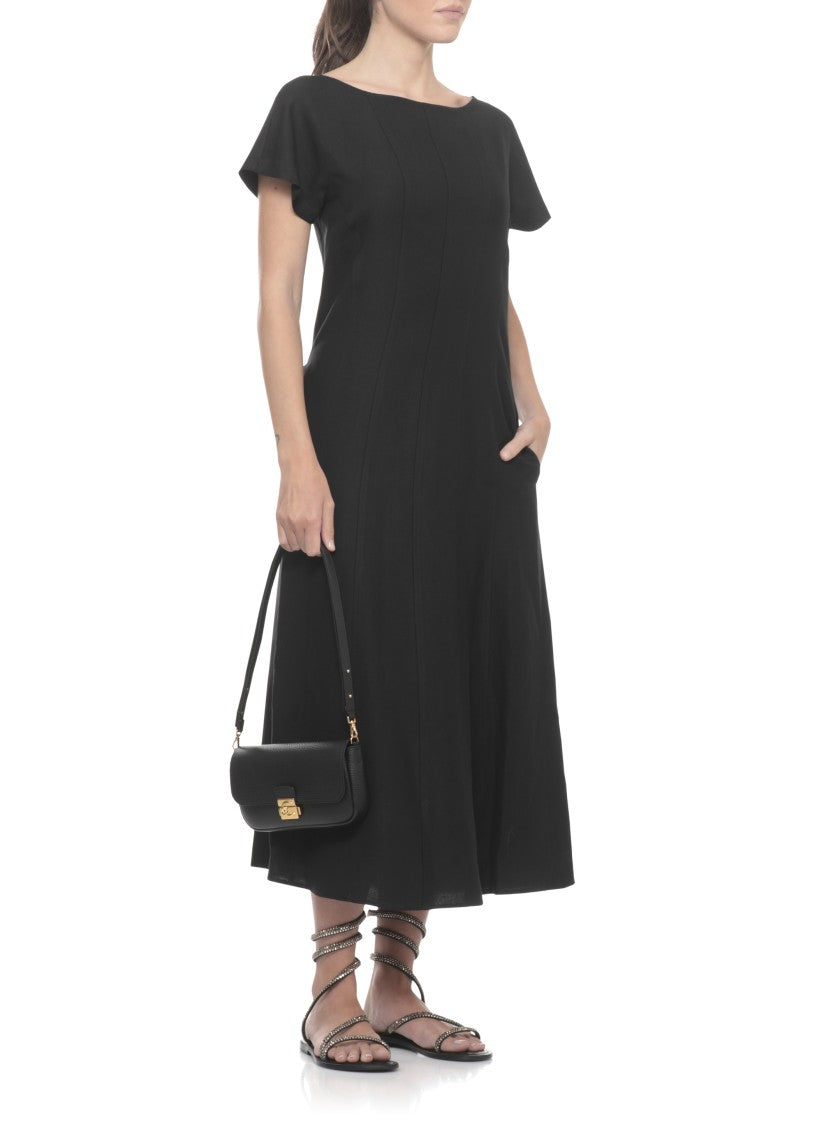 Antonelli Firenze Flowing Maxi Dress With Subtle Vertical Seam Detailing