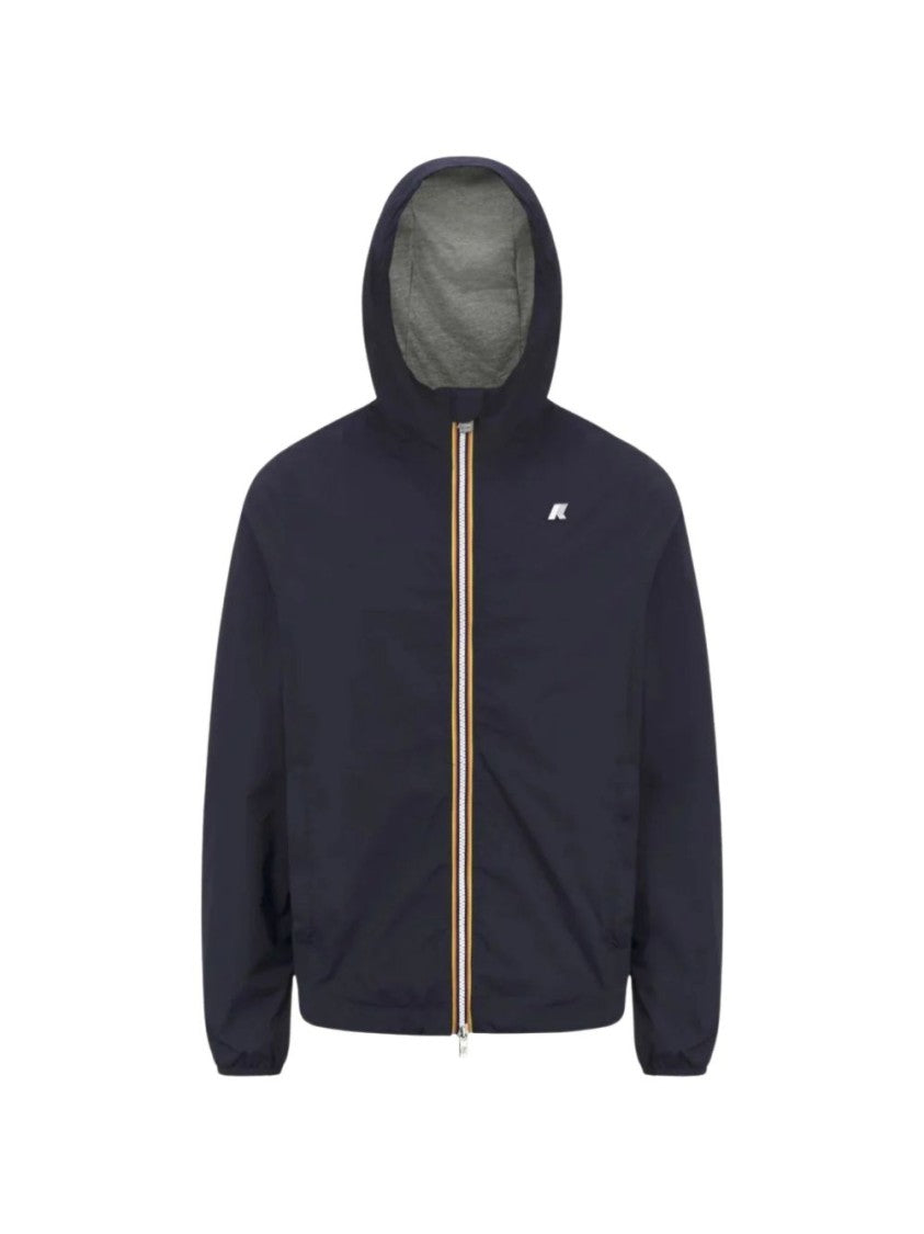 K-Way Blue Stretch Nylon Hooded Jacket