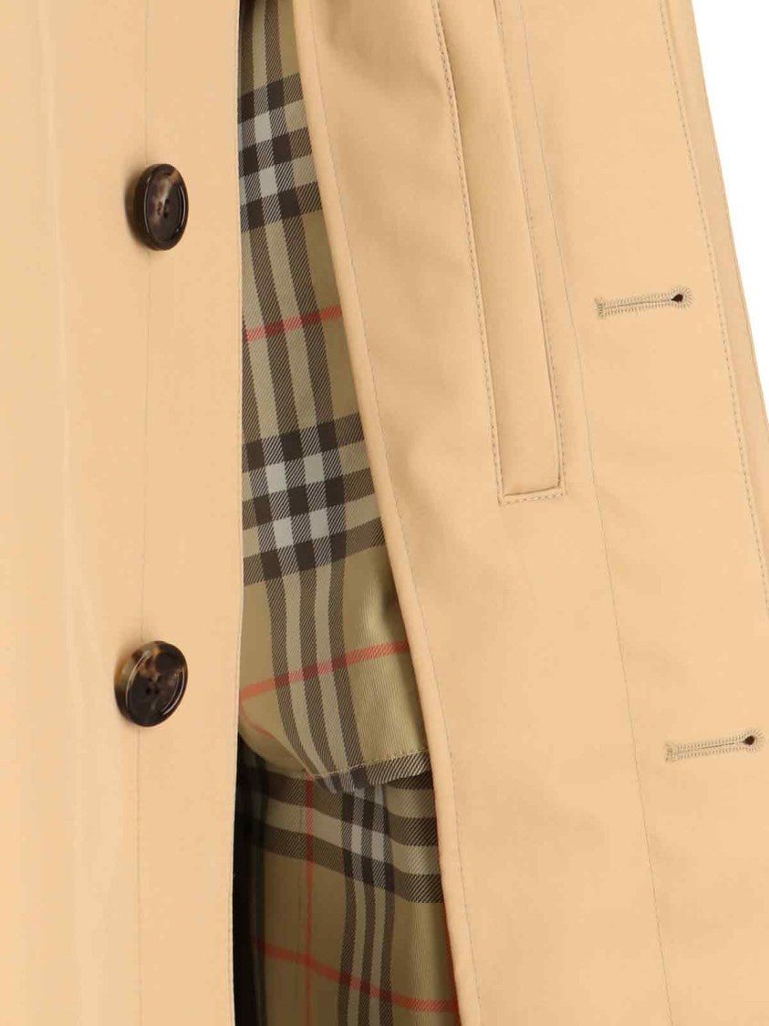 Burberry Check Lining Beige Cotton Coat
