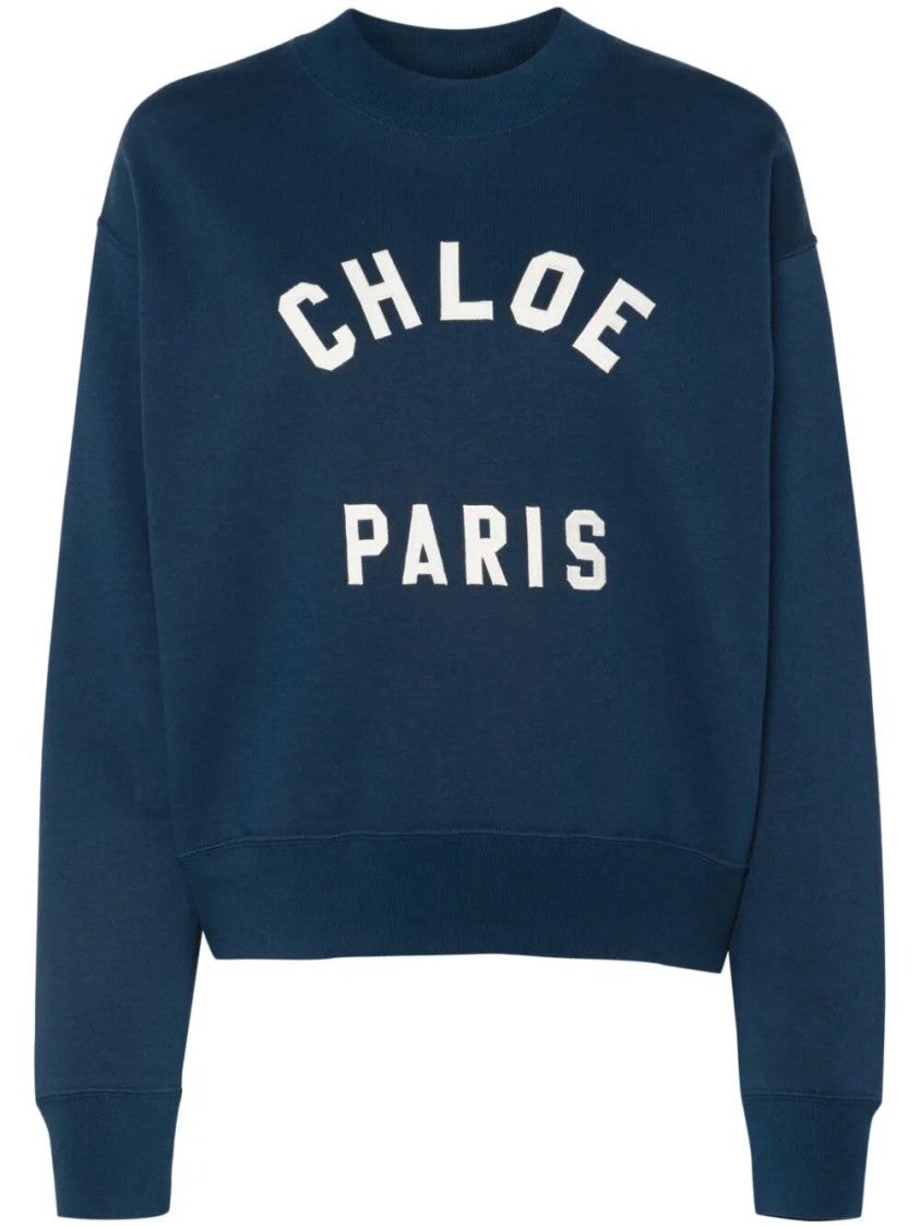Chloé Mock-Neck Logo Sweater