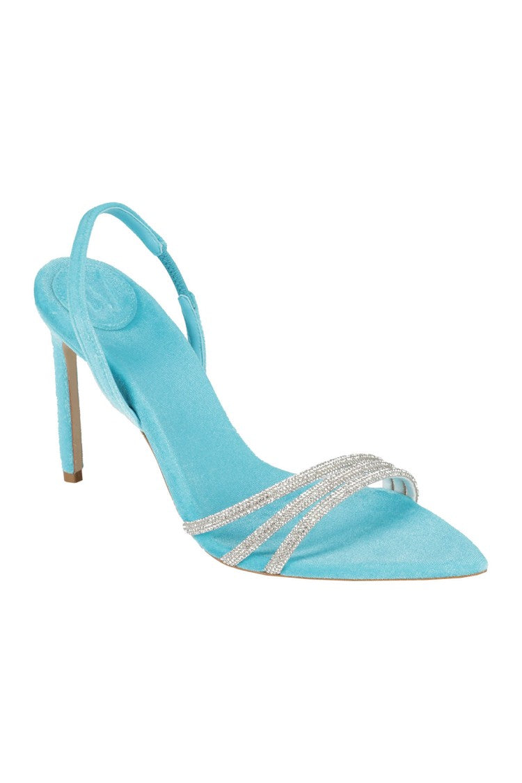 Bettina Vermillon Aqua Velvet Sandal