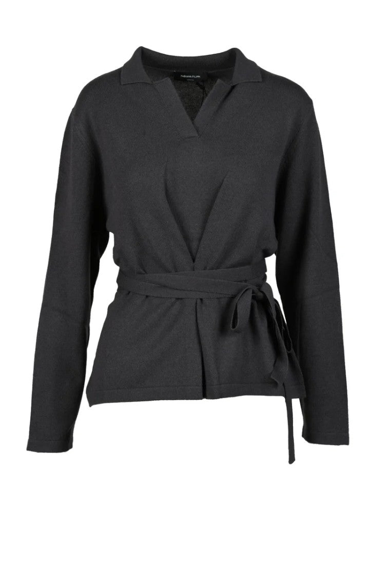 Fabiana Filippi Crossover Knit Wool Silk Cashmere - Brown