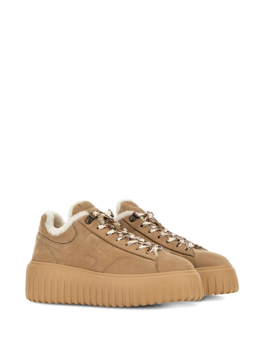 Hogan Sole Hogan Sneakers In Beige Leather