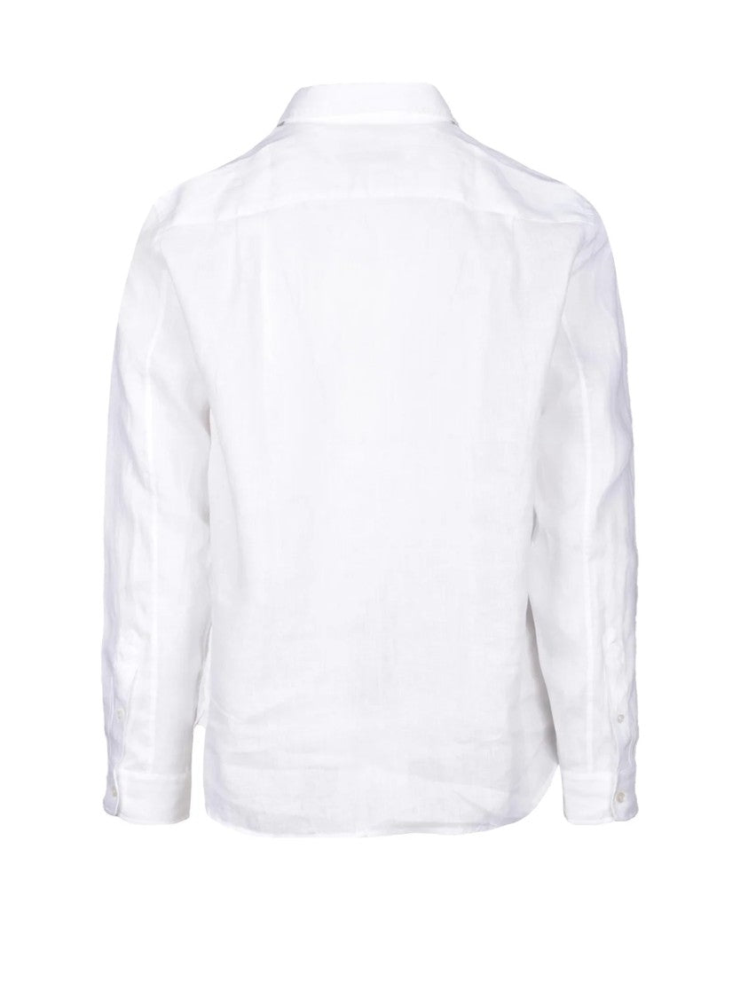 Baturo White Linen Casual Shirt