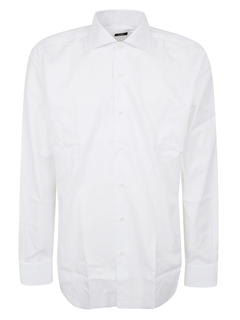 Barba Long-Sleeve White Shirt With Crisp Collar