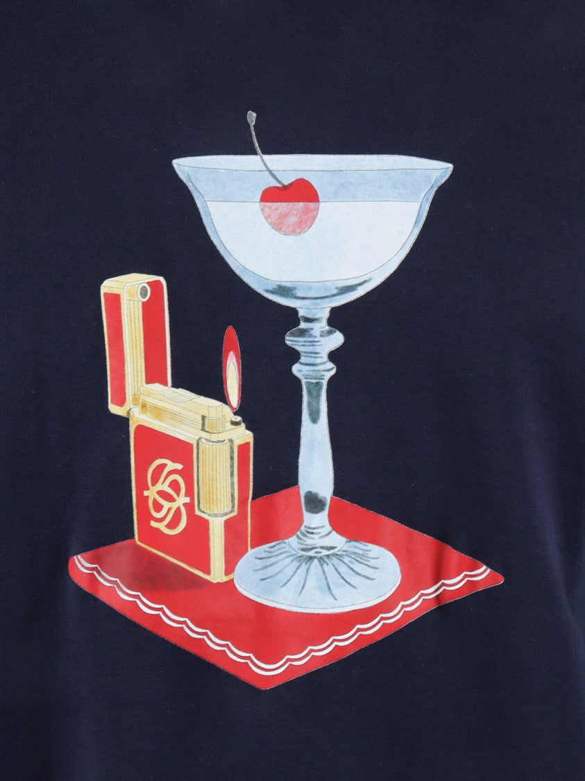 Drôle De Monsieur Navy Cocktail Graphic T-Shirt