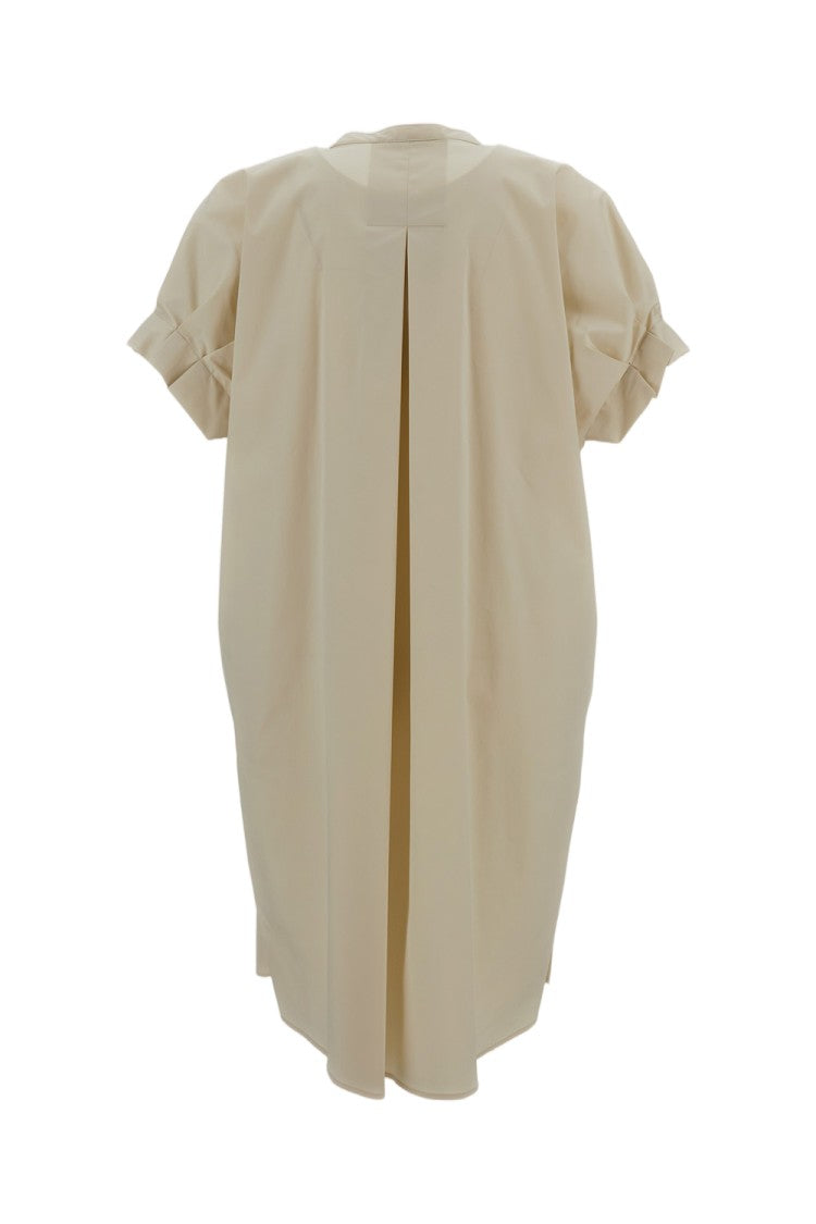 M.S.M. Milano Cotton-Blend Midi Dress With Shirt-Style Design