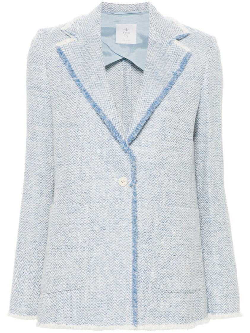 Eleventy One Button Frayed Jacket
