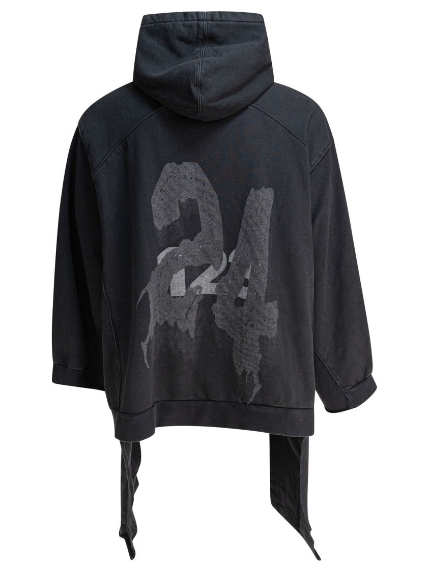Rrr123 Soft Cotton Sweatshirt With Distressed Lettering