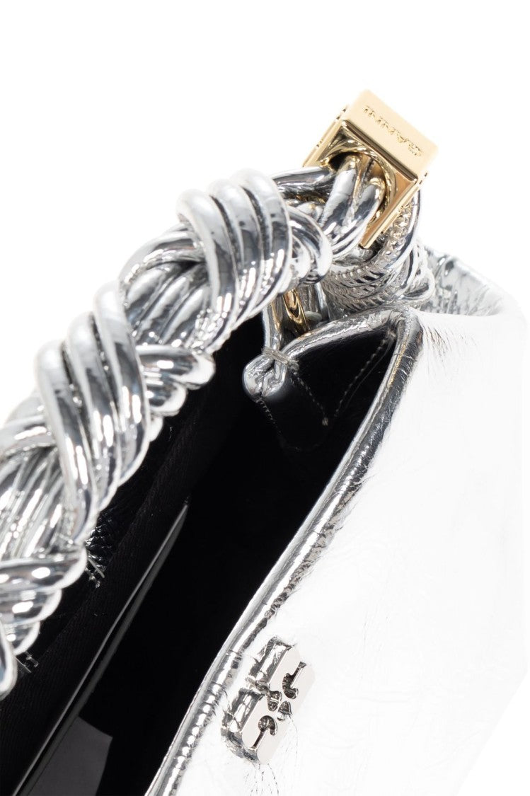 Ganni Mini Metallic Silver Bou Bag With Compact Silhouette