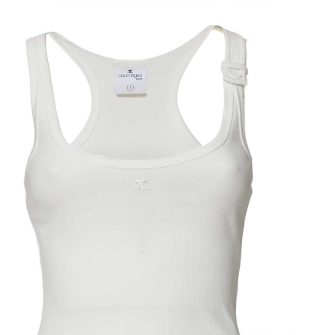 Courrèges Buckle 90'S Ribbed White