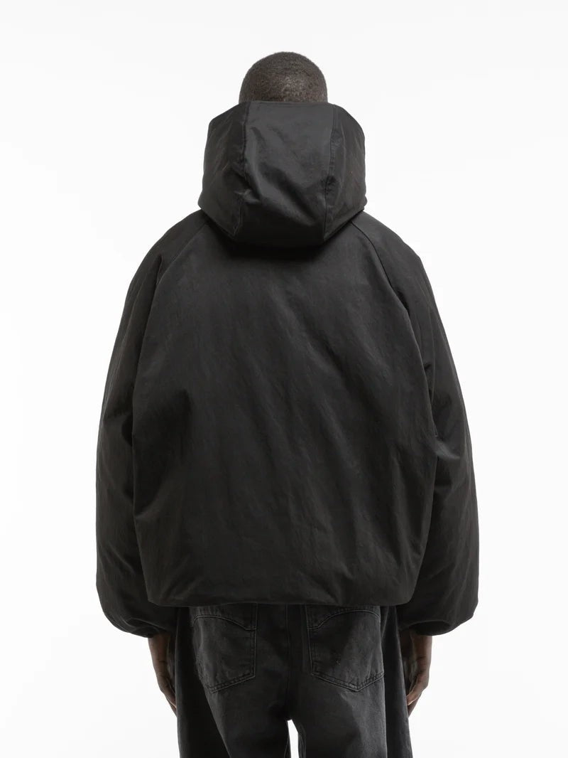 Reternity Black Boxy Oversized Puffer Nylon Down Jacket