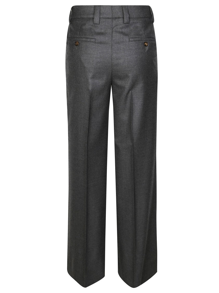 Incotex Tailored Wide-Leg Pants In Soft Flannel Grey