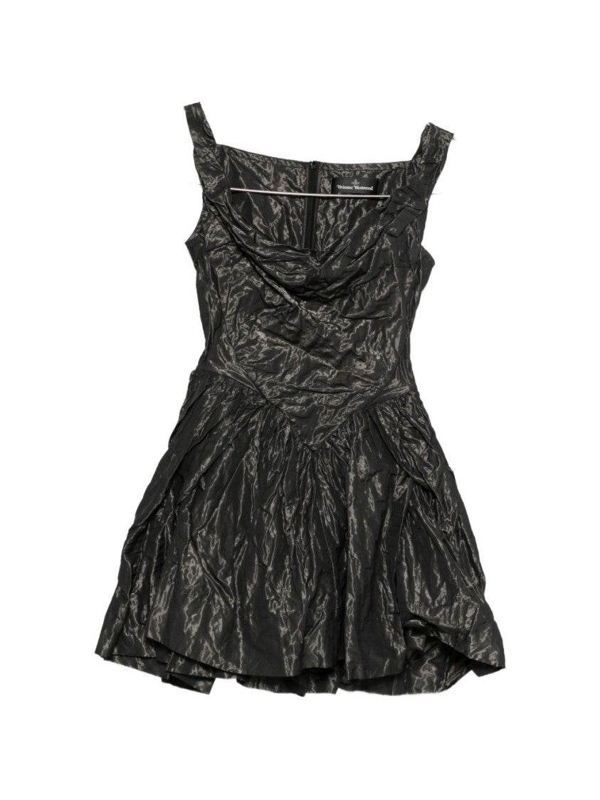 Vivienne Westwood Sculptural Black Mini Dress With Crinkled Texture