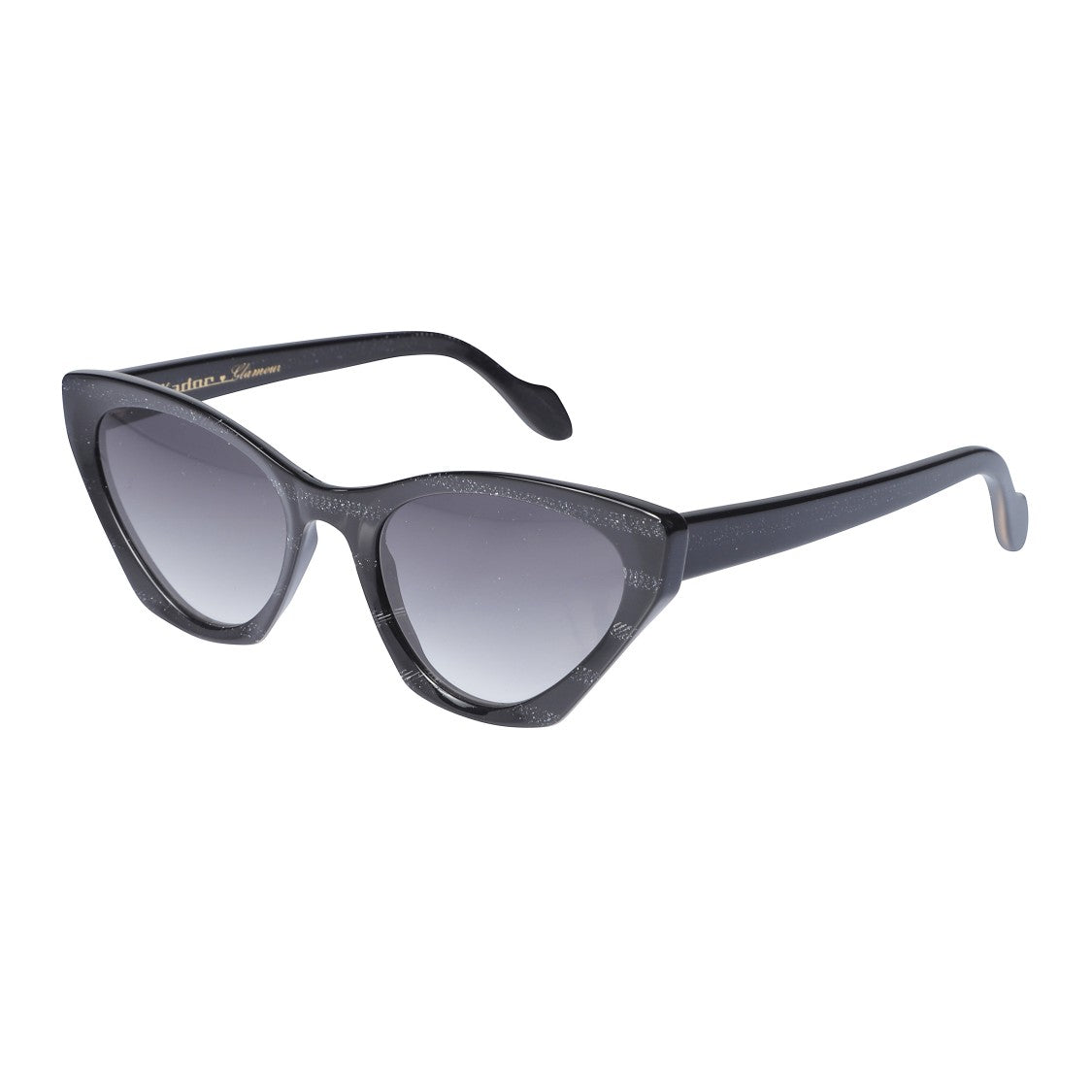 Kador Coachella Glamour Bold Cat-Eye Sunglasses With Glossy Black Finish