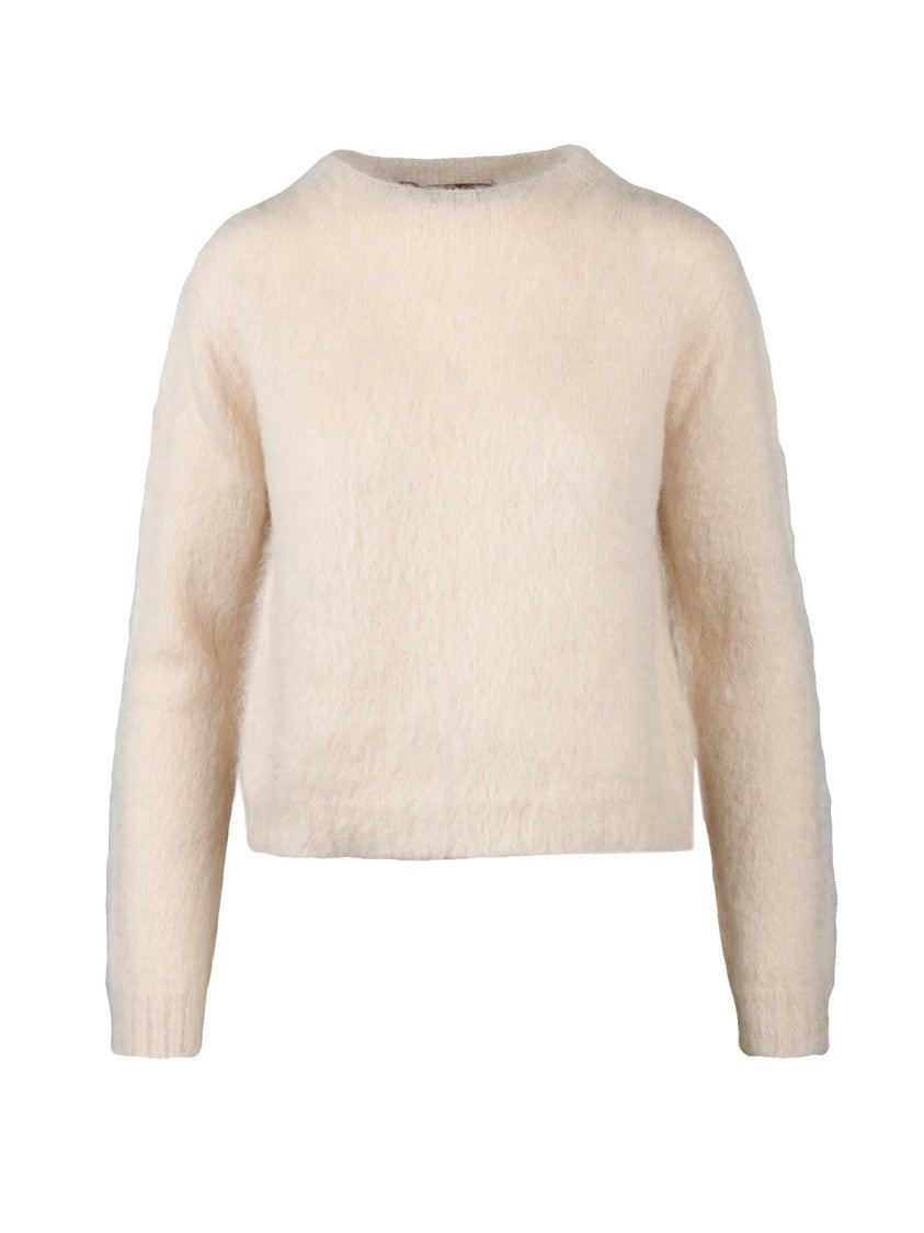 Max Mara Beige Aceto Mohair-Wool Blend Textured Sweater