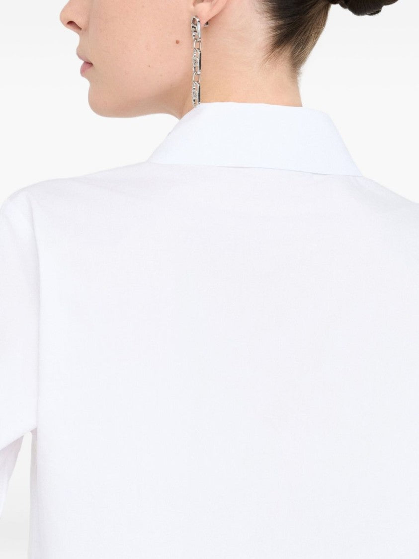 Liu Jo Cropped White Shirt With Classic Collar