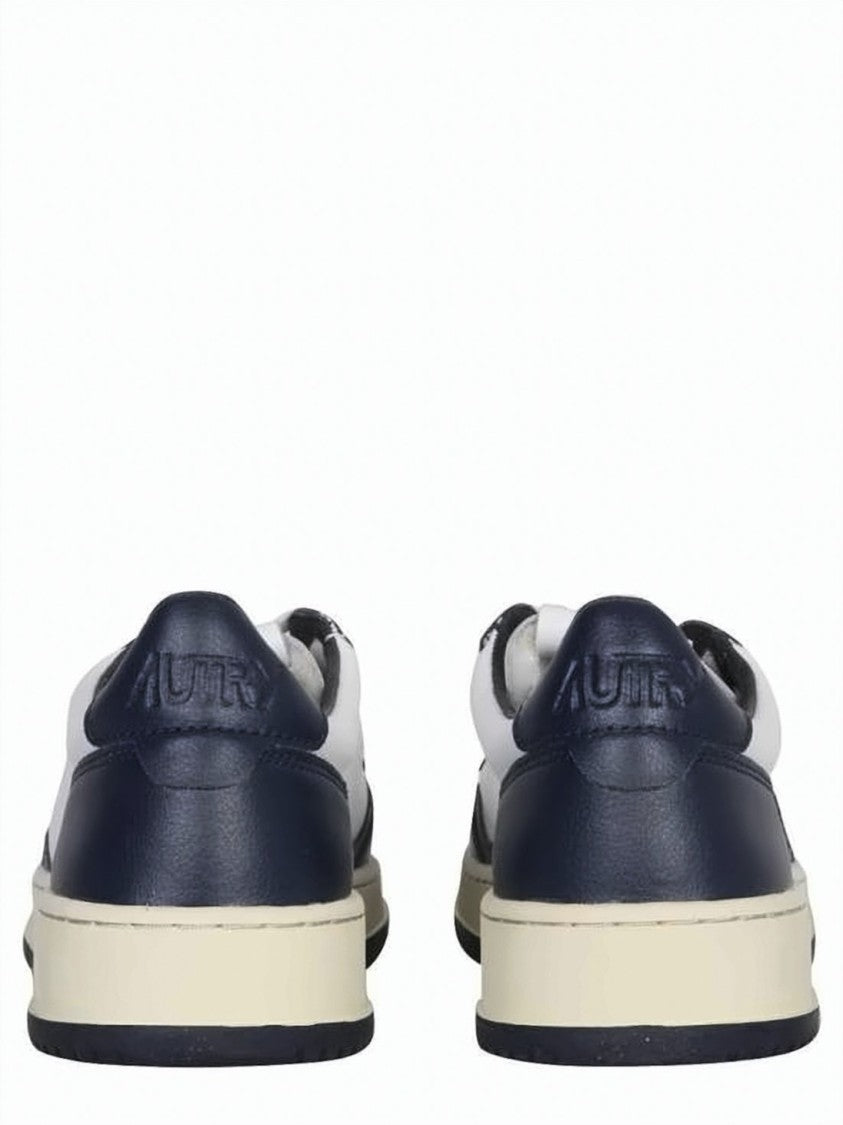 Autry Low-Top Sneakers With Navy Overlays And Flag Motif