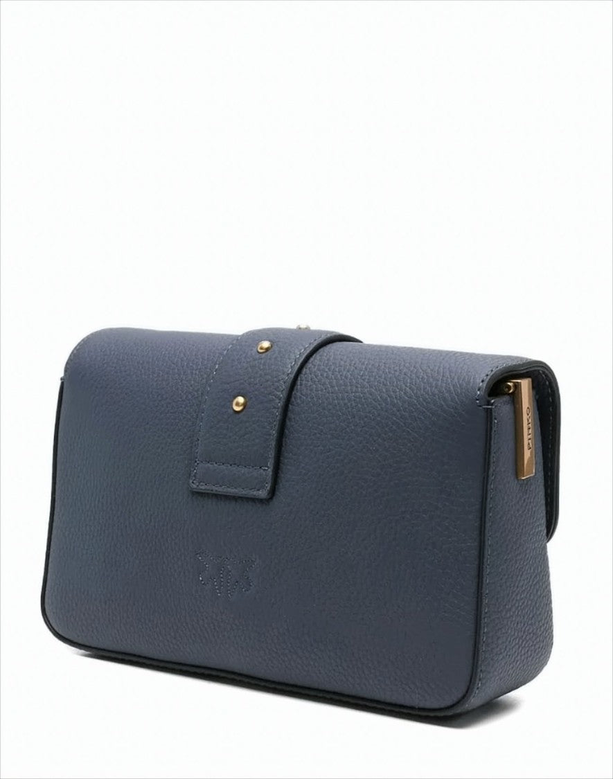 Pinko Mini Slouchy Grained Leather Shoulder Bag