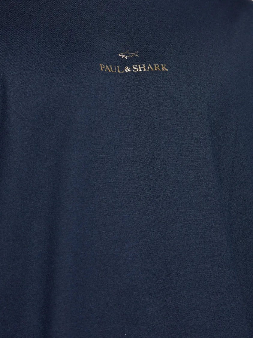 Paul & Shark Blue Classic Crew Neck Cotton T-Shirt