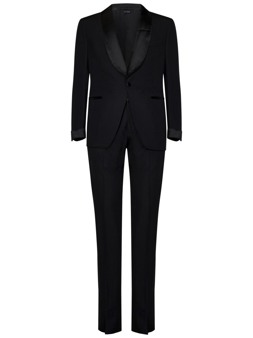 Tom Ford Tailored Black Suit With Satin Accents
