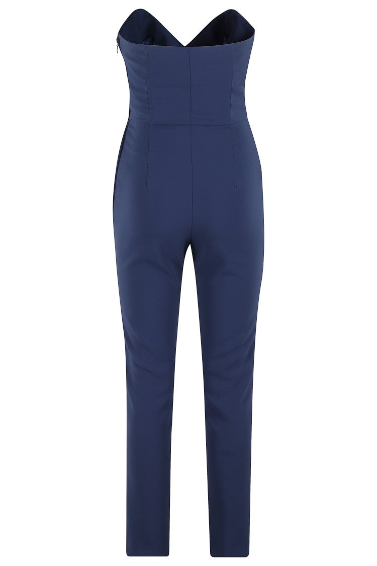 Elisabetta Franchi Sweetheart Neckline Jumpsuit With Jewel Detailing And Silhouette