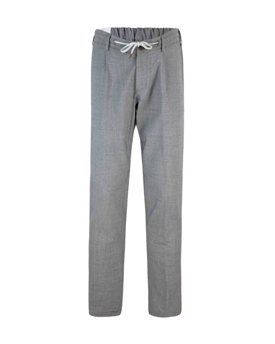 Eleventy Grey Melange Jogger Stretch Wool Sweatpants