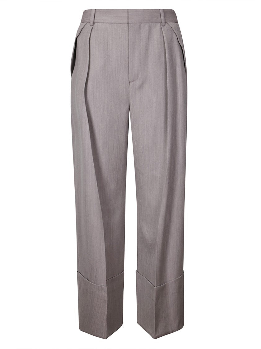 Victoria Beckham Classic High-Waisted Wool Trousers With Pleats