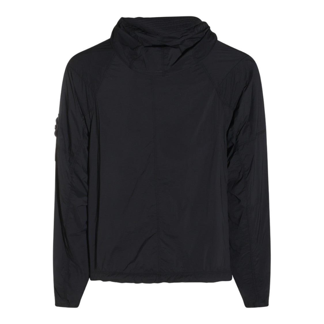 Stone Island Minimalist Black Hooded Adjustable Hem Jacket