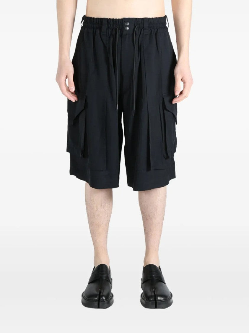 Y-3 Black Drawstring-Fastening Shorts