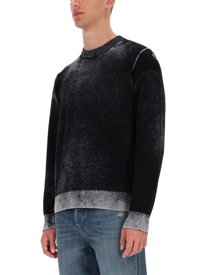 Diesel Washed Black Knit Sweater