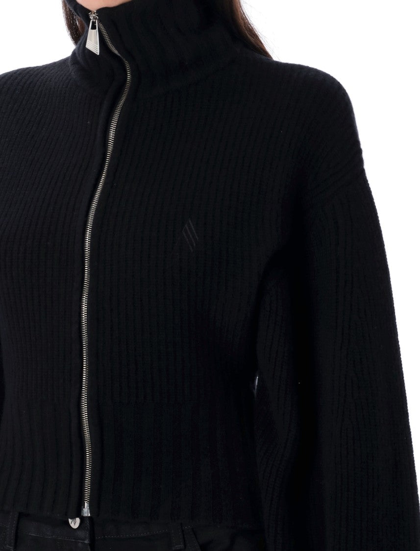 The Attico Ribbed Knit Sweater With High Collar