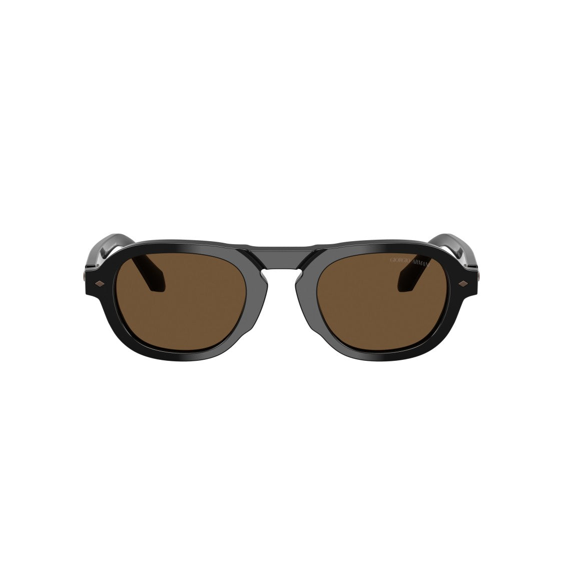 Giorgio Armani 0Ar8244 Bold Black Acetate Sunglasses With Warm Brown Lenses