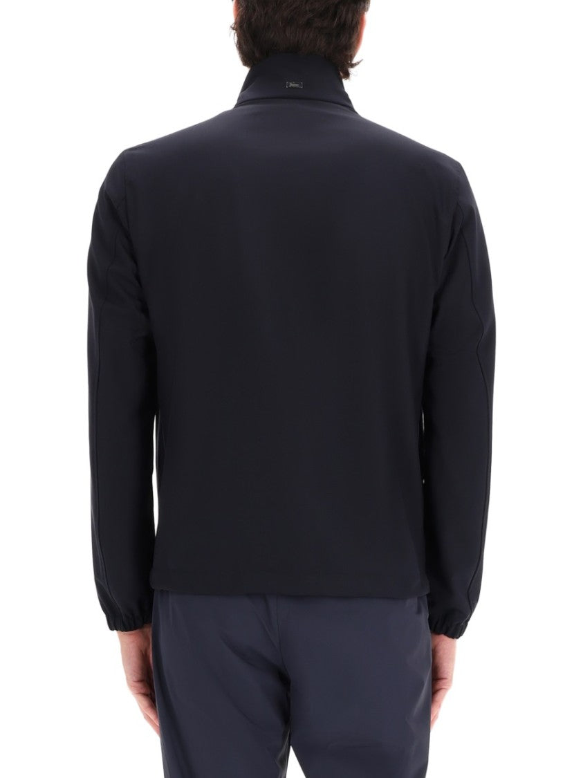 Herno Neutrals Minimalist Stand Collar Sports Jacket