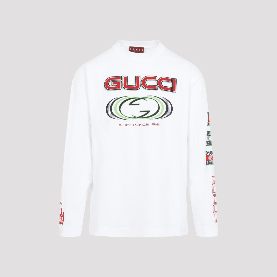 Gucci White Cotton Printed Logo T-Shirt