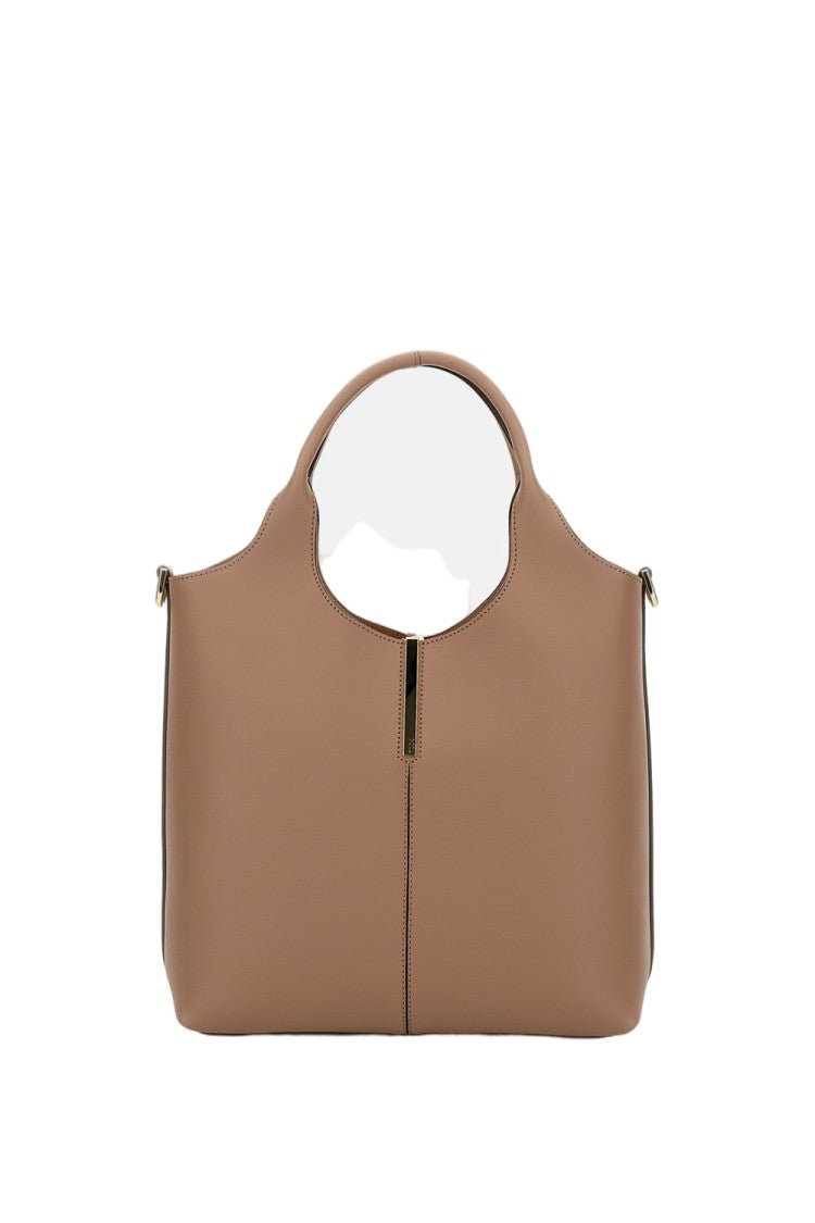 Tod's Structured Calfskin Leather Bag With Removable Shoulder Strap