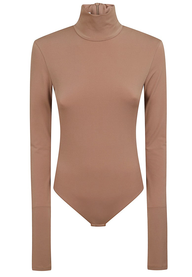 The Andamane Ziggy Fitted High-Neck Stretch Jersey Bodysuit