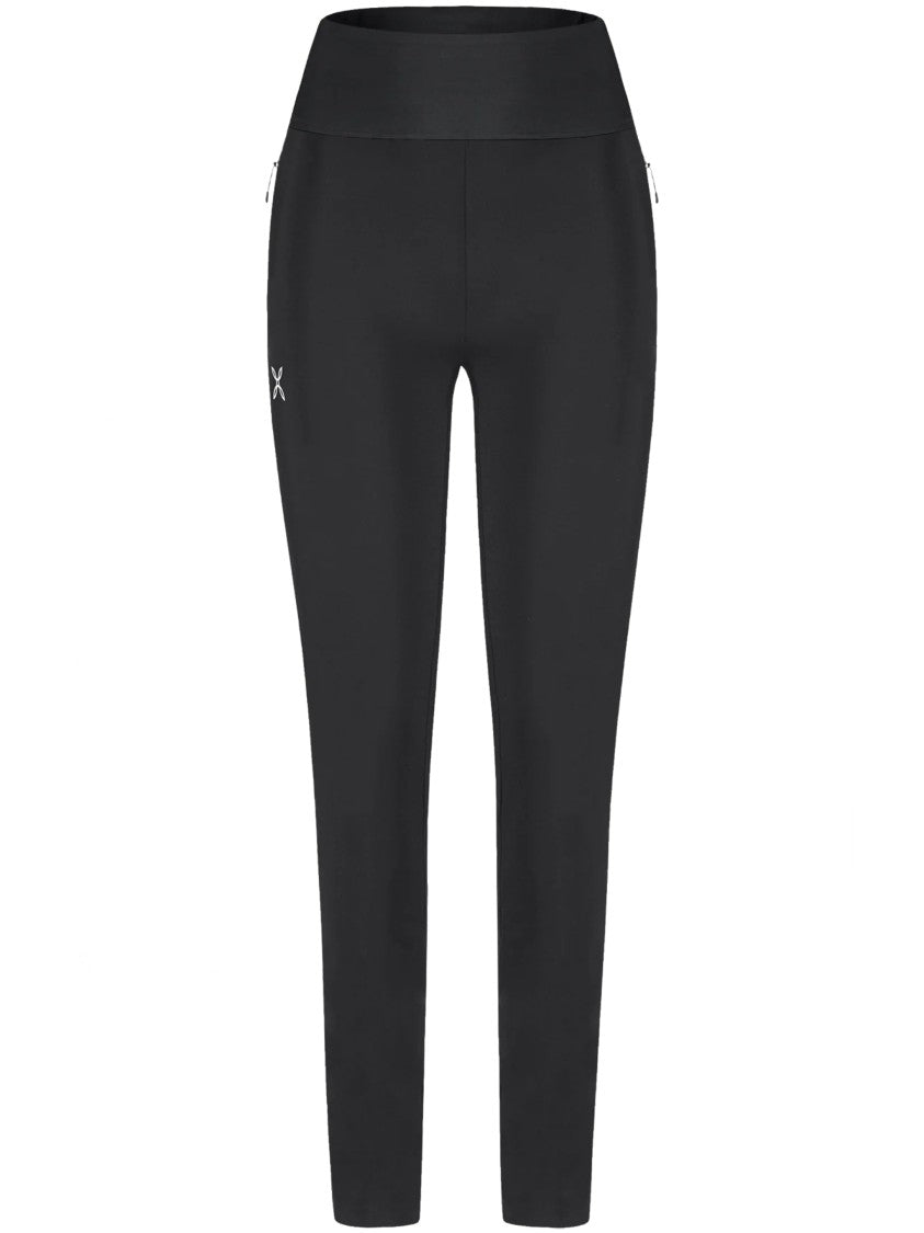 Montura Slim Fit Black Activewear Pants With High Waistband
