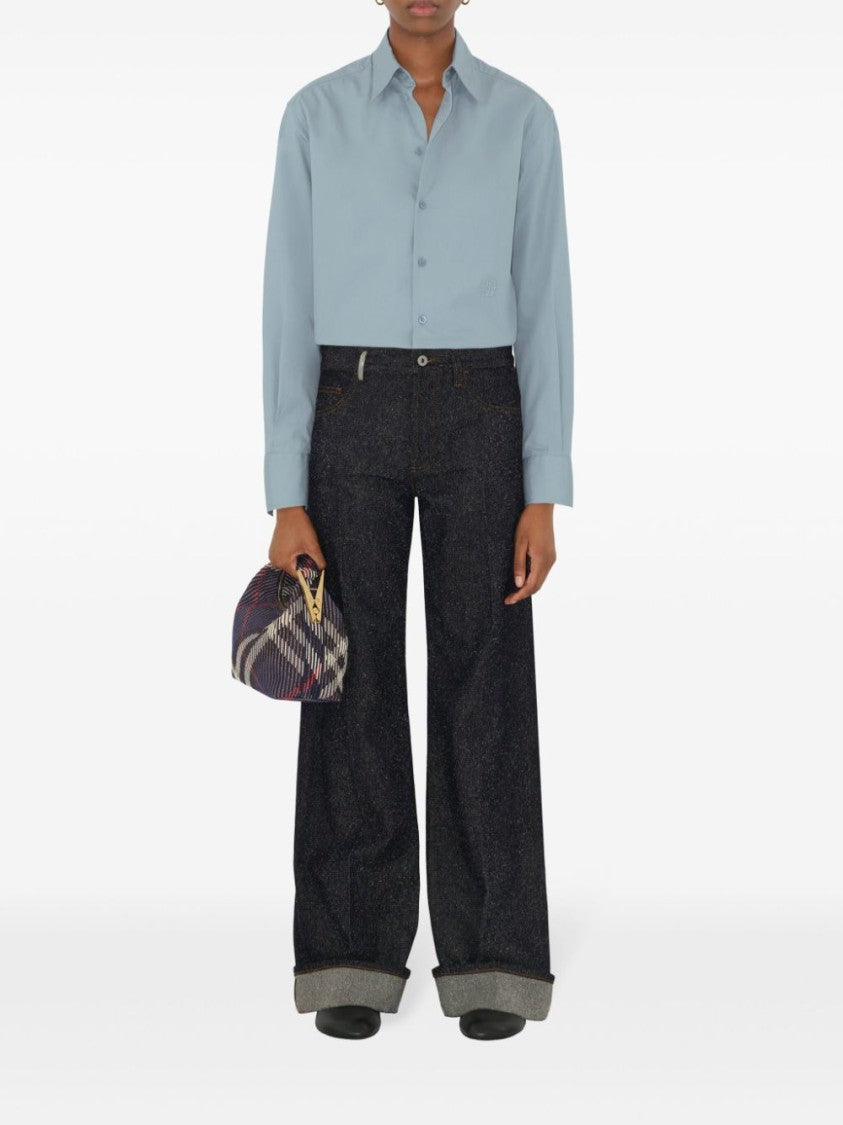 Burberry Woven Handbag With Geometric Patterns