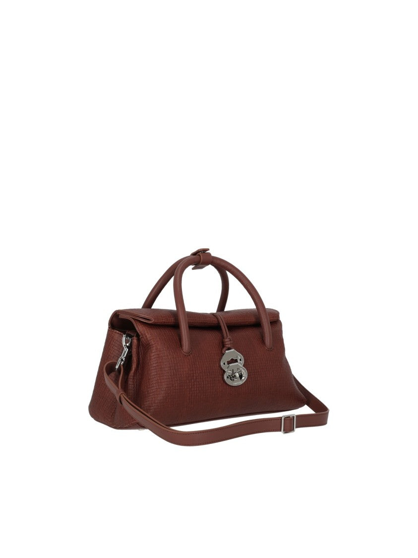 Zanellato Srl Elongated Brown Structured Handbag