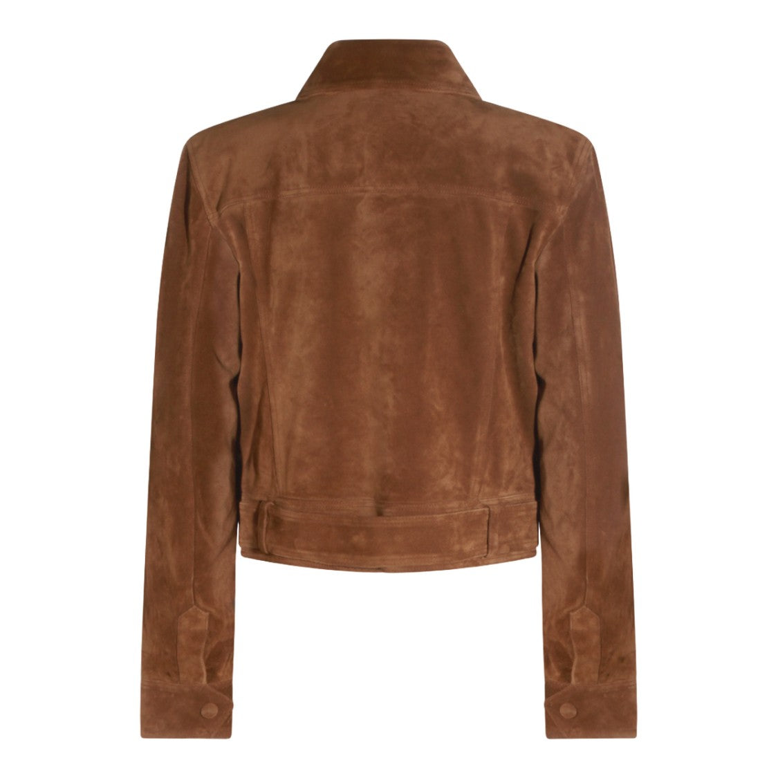 Saint Laurent Brown Suede Jacket With Classic Collar
